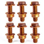 Anyhut Gold Zinc Exhaust Bolt Grade 8 High-Strength Carbon-0