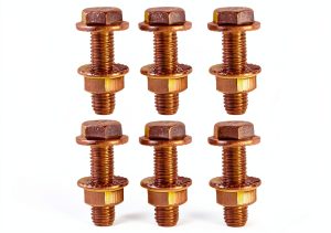Anyhut Gold Zinc Exhaust Bolt Grade 8 High-Strength Carbon-0