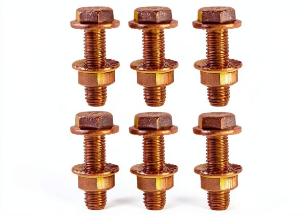 Anyhut Gold Zinc Exhaust Bolt Grade 8 High-Strength Carbon-0