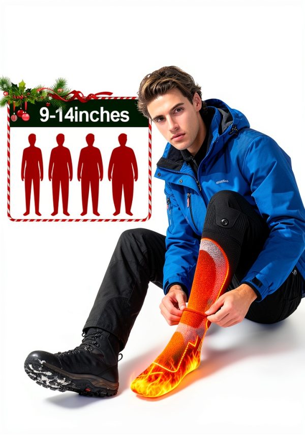Heated Socks Kinlaner SK-01 Black Grey 9-14 Inch Rechargeable 5000mAh-5