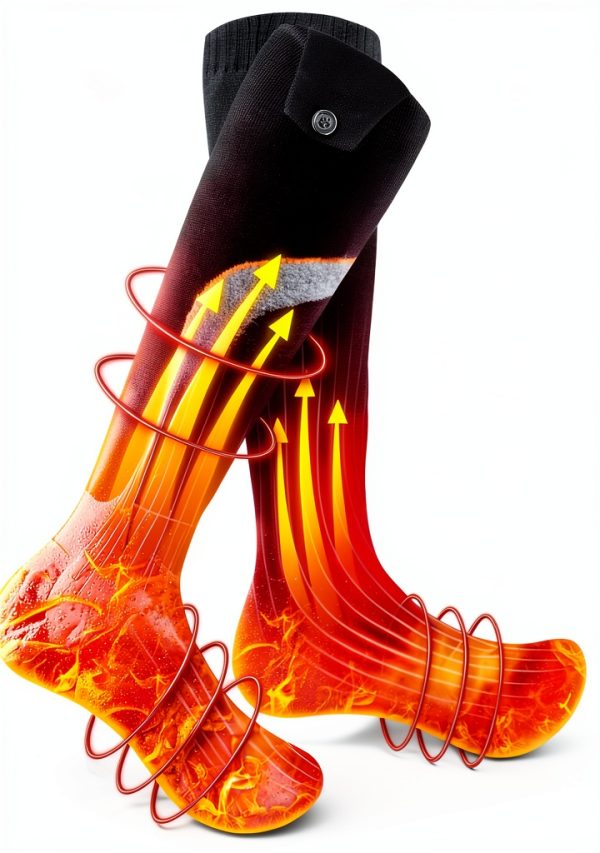 Heated Socks Kinlaner SK-01 Black Grey 9-14 Inch Rechargeable 5000mAh-0