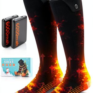 Heated Socks Baowenqier Unisex Foot Warmer 5V 6000mAh Battery 4 Levels-0
