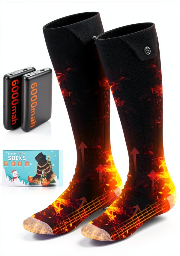Heated Socks Baowenqier Unisex Foot Warmer 5V 6000mAh Battery 4 Levels-0