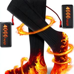 Heated Socks CaiQiXuan Rechargeable 3‑Level Black Gray WZ‑WZ01-0