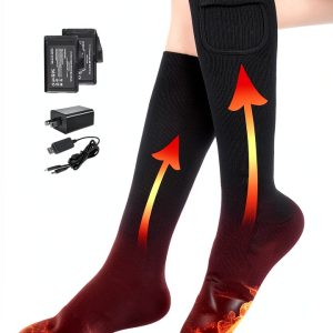 SAVIOR HEAT Heated Socks Rechargeable 7.4V Battery Large Black-0