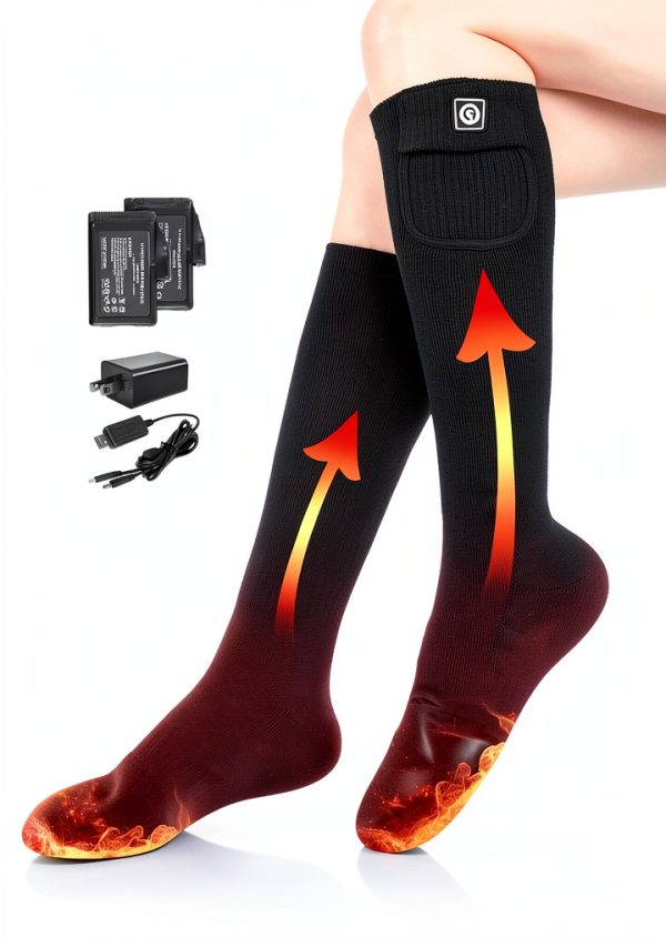 SAVIOR HEAT Heated Socks Rechargeable 7.4V Battery Large Black-0