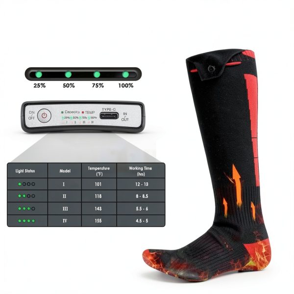 Heated Socks Yoassi SK-02 8000mAh APP Control Unisex Foot Warmers-1
