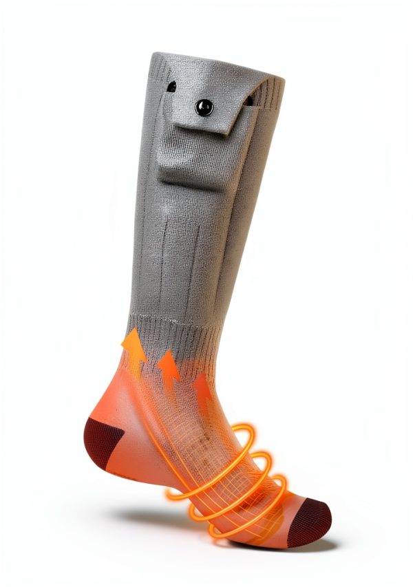 Electric Heated Socks, 3 Heating Settings Washable Heated Sock for Fishing Skiing Hiking Skating, Stocking Stuffers, 5000mAh Rechargeable Electric Socks for Men Women-2