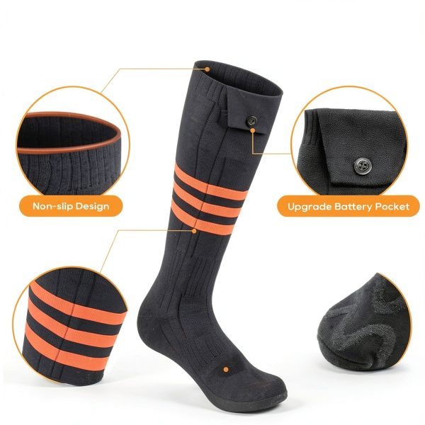 WELUK Heated Socks for Men Women with APP Control, Upgraded Rechargeable Electric Heated Socks Up to 10 Hours, Washable Winter Foot Warmer Socks for Outdoor Camping Skiing Hunting Hiking-8