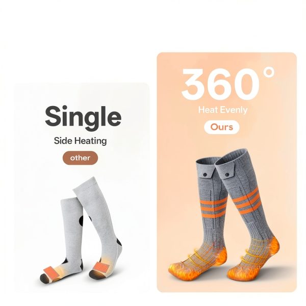 Heated Socks Waestcia Electric Warmers Gray One Size with App Control-3