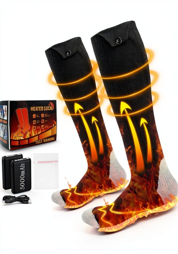 Heated Sock Simxihong Unisex 5000mAh Rechargeable Thermal Warmers-0