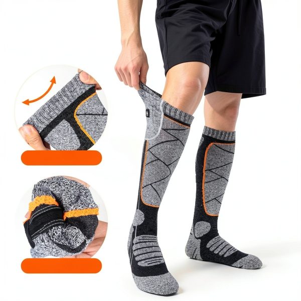 Heated Socks, 5V 6000mAh Rechargeable Heated Socks for Men & Women, Electric Socks with 3 Heating Levels for Winter, Skiing, Hunting, Camping, Hiking, Cycling, Outdoor Work-4